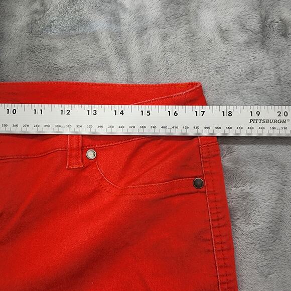 Style&Co Jeans Womens 14 Red Mid Rise Skinny Cuffed Crop Jegging Stretch Casual - Picture 8 of 12